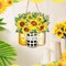 Sunflower Hello Summer Sign Welcome Wood Flower Sign Front Door Decor Inspirational Wood Hanging Door Sign Outdoor Wooden Front Door Decorations for Farmhouse Porch